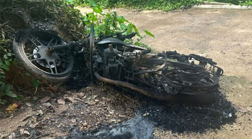 Innocent man’s bike set ablaze in dispute between two friends
